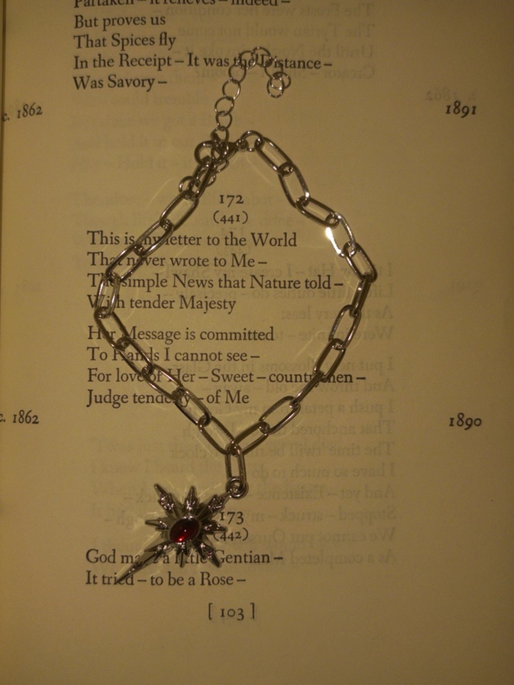 Silver Chain Bracelet with Red Starburst Charm - Women Jewelry